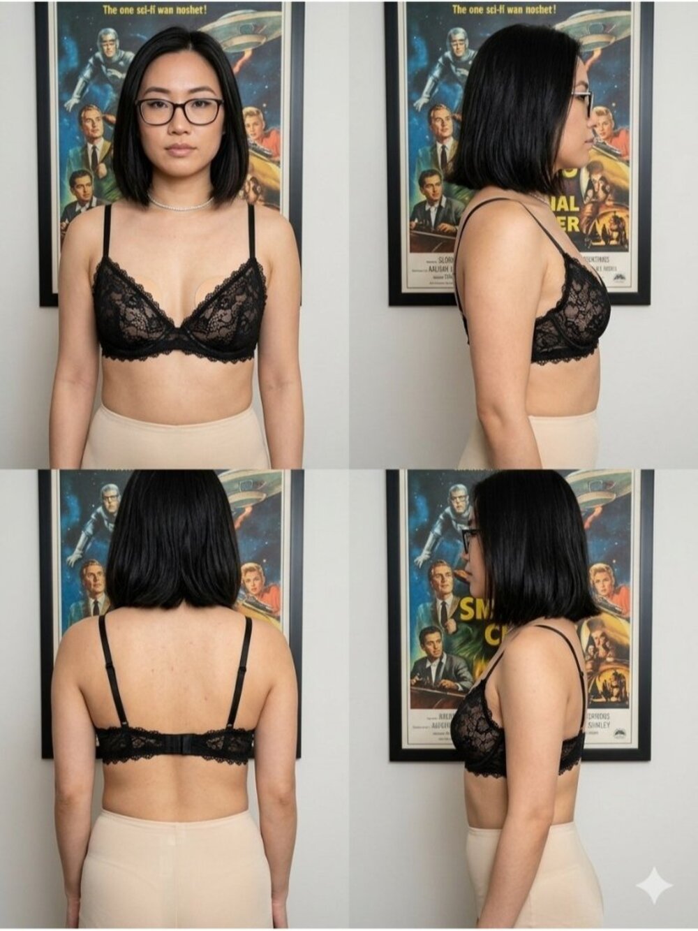 Victorias Secret Black Lace Unlined Underwire Bralette Bra Size M Whimsigoth